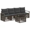  Kerti Kanapé Szett 5 pcs Szürke polirattan