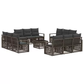  Kerti Kanapé Szett 13 pcs Szürke polirattan