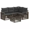  Kerti Kanapé Szett 5 pcs Szürke polirattan