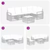  Kerti Kanapé Szett 6 pcs Fekete polirattan