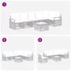  Kerti Kanapé Szett 7 pcs Fekete polirattan