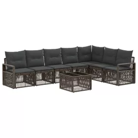  Kerti Kanapé Szett 8 pcs Szürke polirattan