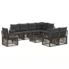  Kerti Kanapé Szett 9 pcs Szürke polirattan