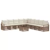 Kerti Kanapé Szett 10 pcs Bézs polirattan