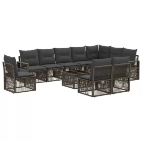 Kerti Kanapé Szett 11 pcs Szürke polirattan
