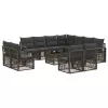  Kerti Kanapé Szett 12 pcs Szürke polirattan