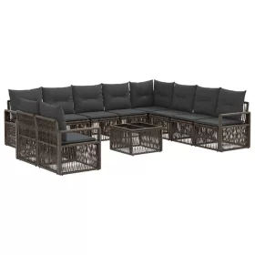  Kerti Kanapé Szett 11 pcs Szürke polirattan
