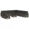  Kerti Kanapé Szett 12 pcs Szürke polirattan