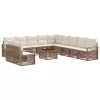  Kerti Kanapé Szett 12 pcs Bézs polirattan