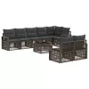  Kerti Kanapé Szett 9 pcs Szürke polirattan
