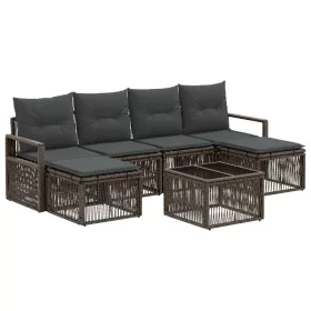  Kerti Kanapé Szett 7 pcs Szürke polirattan
