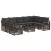  Kerti Kanapé Szett 10 pcs Szürke polirattan