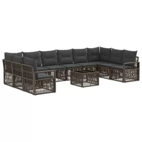  Kerti Kanapé Szett 11 pcs Szürke polirattan