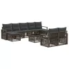  Kerti Kanapé Szett 10 pcs Szürke polirattan