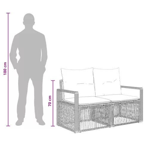  Kerti Kanapé Szett 10 pcs Szürke polirattan