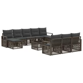  Kerti Kanapé Szett 11 pcs Szürke polirattan