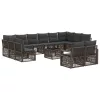  Kerti Kanapé Szett 13 pcs Szürke polirattan