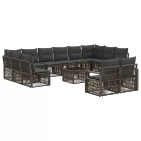  Kerti Kanapé Szett 13 pcs Szürke polirattan