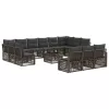  Kerti Kanapé Szett 14 pcs Szürke polirattan