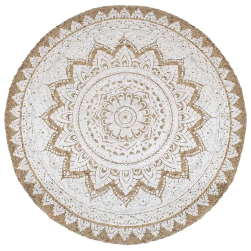  kör alakú, fonott juta szőnyeg nyomott mintával 210 cm