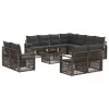  Kerti Kanapé Szett 12 pcs Szürke polirattan