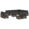  Kerti Kanapé Szett 13 pcs Szürke polirattan