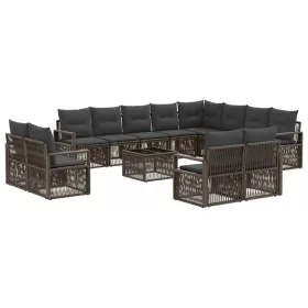  Kerti Kanapé Szett 13 pcs Szürke polirattan