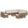  Kerti Kanapé Szett 13 pcs Bézs polirattan