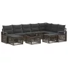  Kerti Kanapé Szett 10 pcs Szürke polirattan
