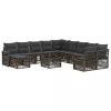  Kerti Kanapé Szett 12 pcs Szürke polirattan