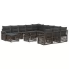  Kerti Kanapé Szett 13 pcs Szürke polirattan
