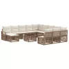  Kerti Kanapé Szett 13 pcs Bézs polirattan