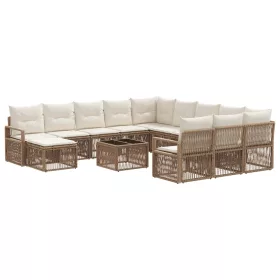  Kerti Kanapé Szett 13 pcs Bézs polirattan
