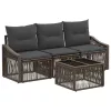  Kerti Kanapé Szett 4 pcs Szürke polirattan