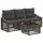  Kerti Kanapé Szett 4 pcs Szürke polirattan
