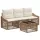  Kerti Kanapé Szett 4 pcs Bézs polirattan