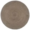  szürke kézzel szőtt kör alakú jutaszőnyeg 210 cm