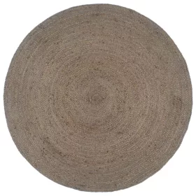  szürke kézzel szőtt kör alakú jutaszőnyeg 210 cm