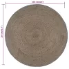  szürke kézzel szőtt kör alakú jutaszőnyeg 210 cm