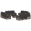  Kerti Kanapé Szett 13 pcs Szürke polirattan
