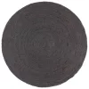  sötétszürke kézzel szőtt kör alakú jutaszőnyeg 180 cm