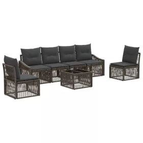  Kerti Kanapé Szett 7 pcs Szürke polirattan