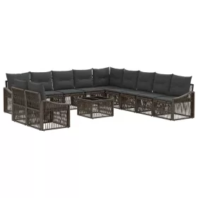  Kerti Kanapé Szett 12 pcs Szürke polirattan
