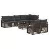  Kerti Kanapé Szett 9 pcs Szürke polirattan