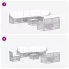  Kerti Kanapé Szett 9 pcs Szürke polirattan