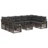  Kerti Kanapé Szett 10 pcs Szürke polirattan