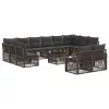  Kerti Kanapé Szett 13 pcs Szürke polirattan