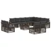  Kerti Kanapé Szett 13 pcs Szürke polirattan
