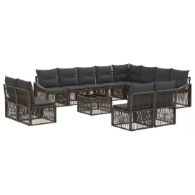  Kerti Kanapé Szett 13 pcs Szürke polirattan