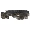  Kerti Kanapé Szett 13 pcs Szürke polirattan